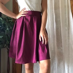 midi high rise purple metallic skirt